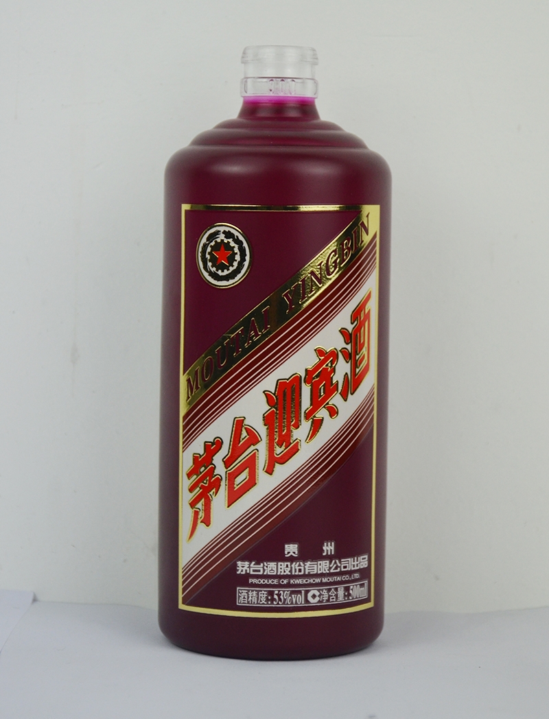 茅台迎宾酒喷釉玻璃酒瓶