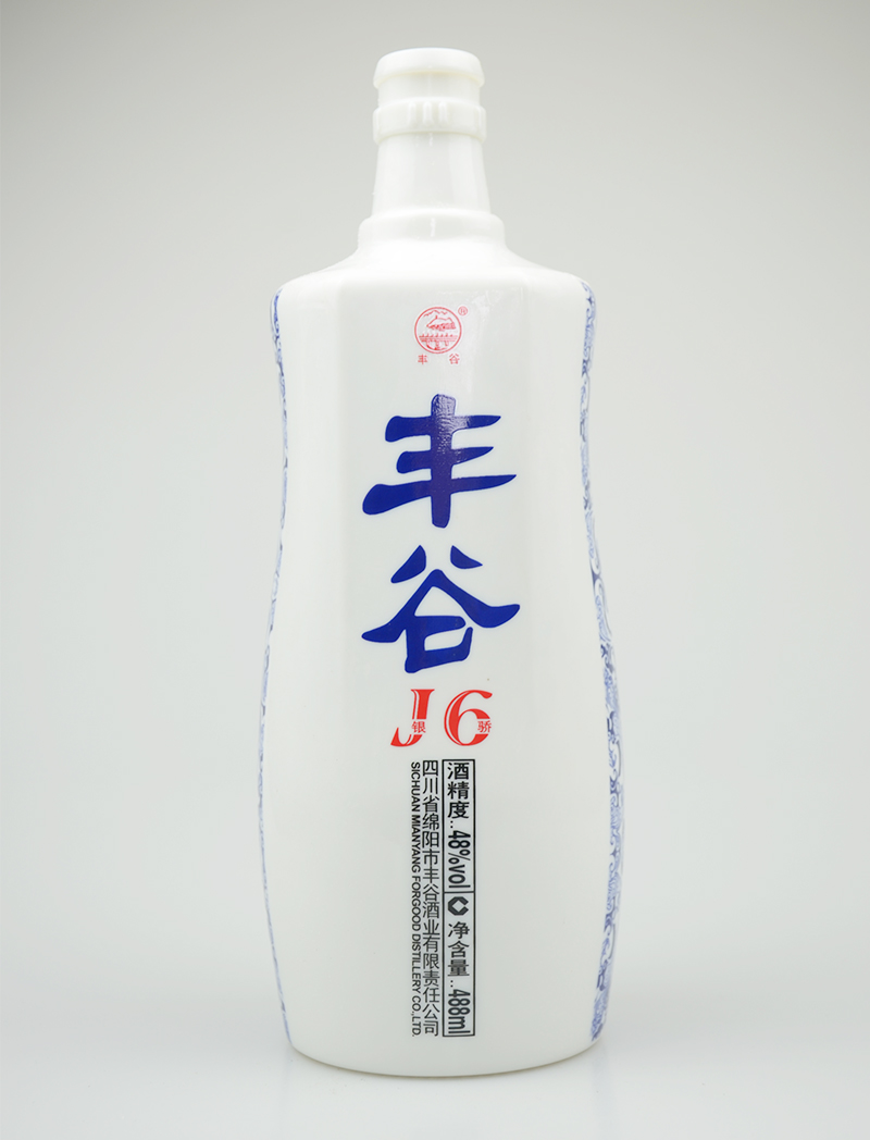 梅州丰谷乳白玻璃酒瓶